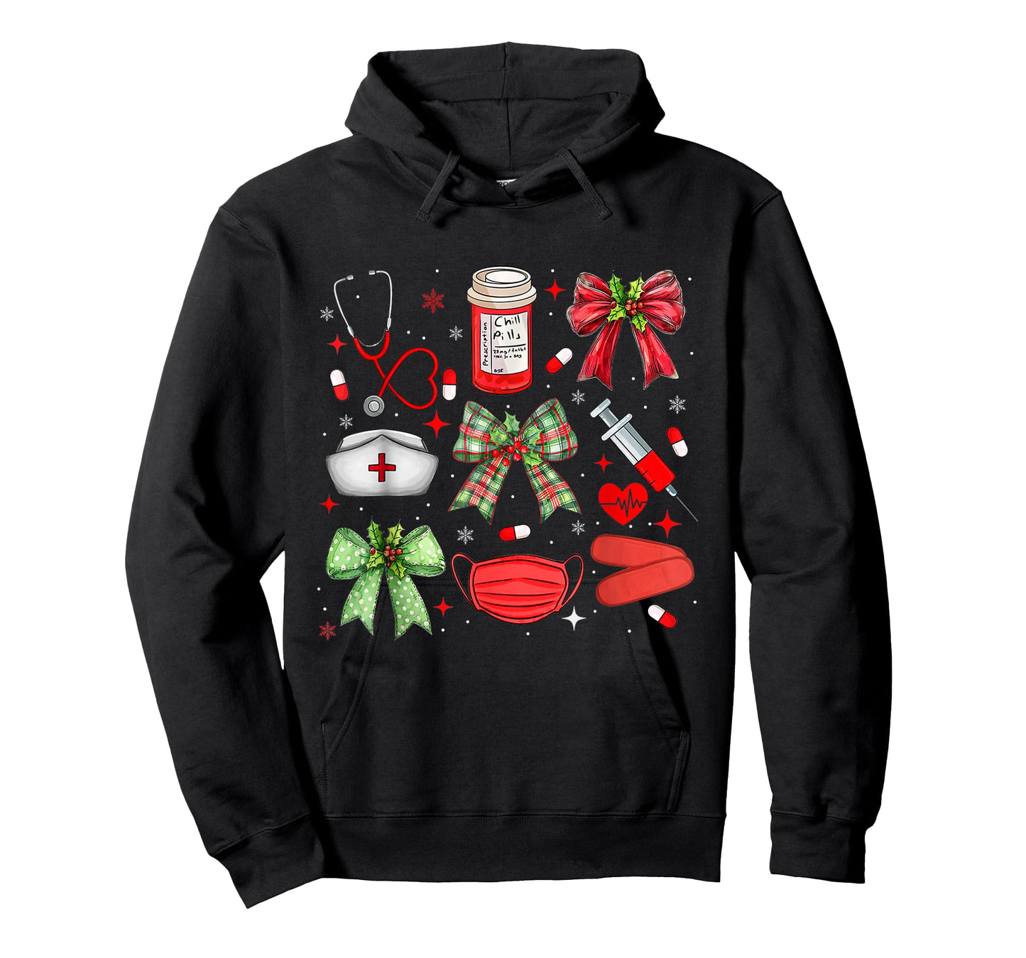 Christmas Xmas Coquette Bow RN CNA ICU Scurb Nurse Doctor T-Shirt