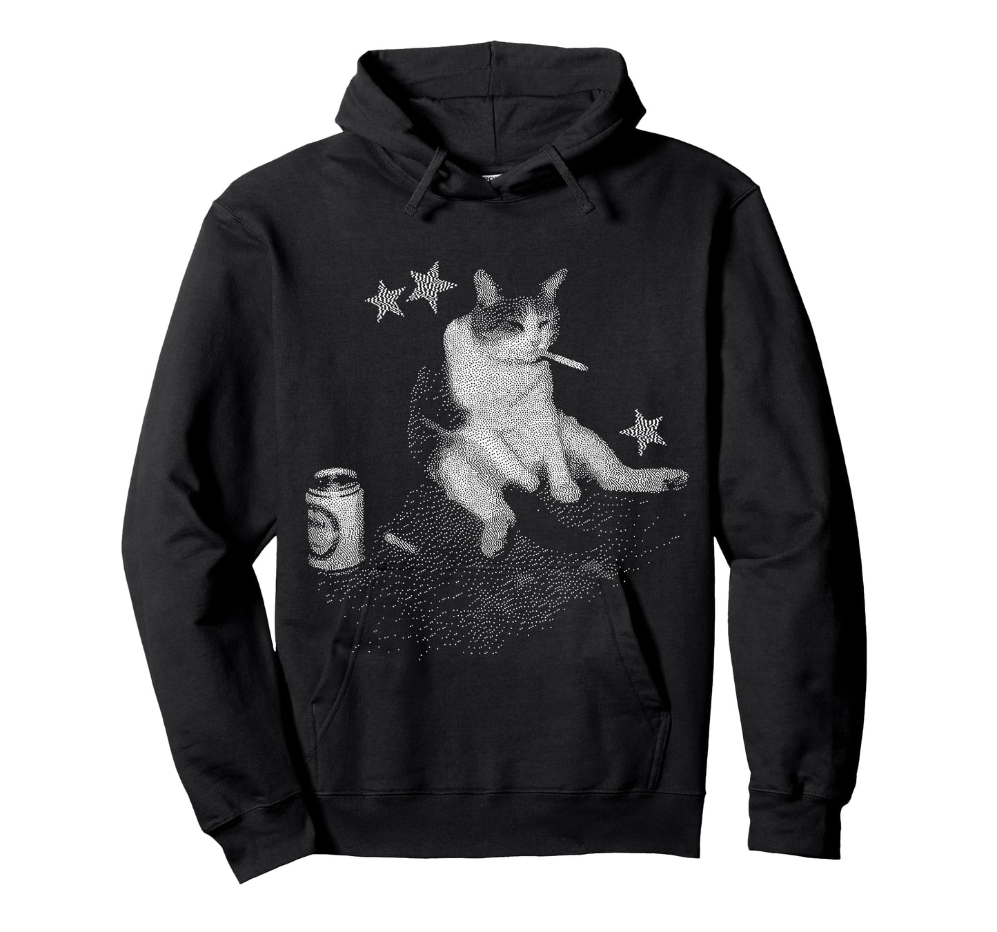 Smoking Cat Meme for Men and Women Funny Dither Graphic T-Shirt