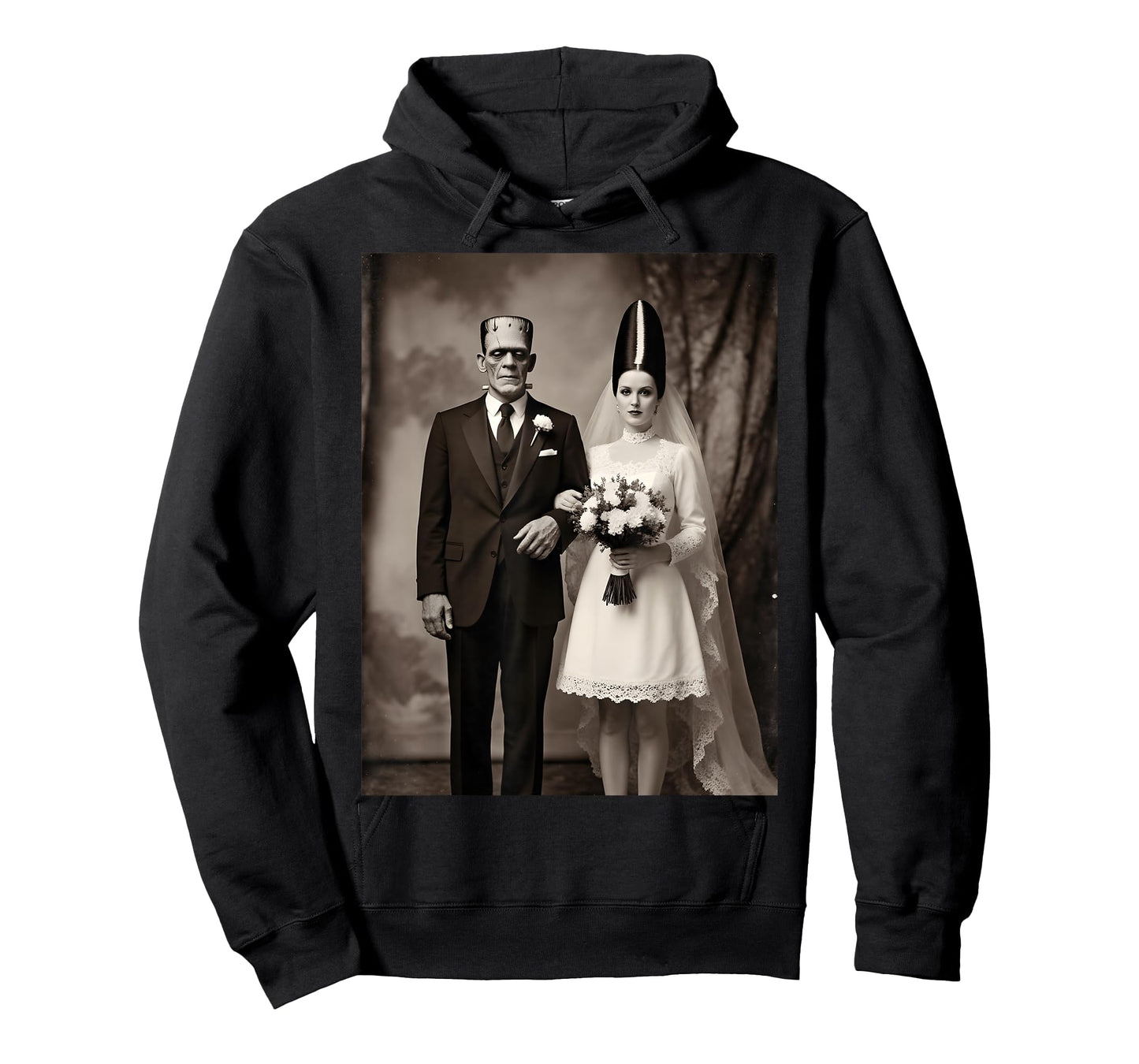 Vintage Horror Romance Frankenstein Wedding Halloween Party T-Shirt