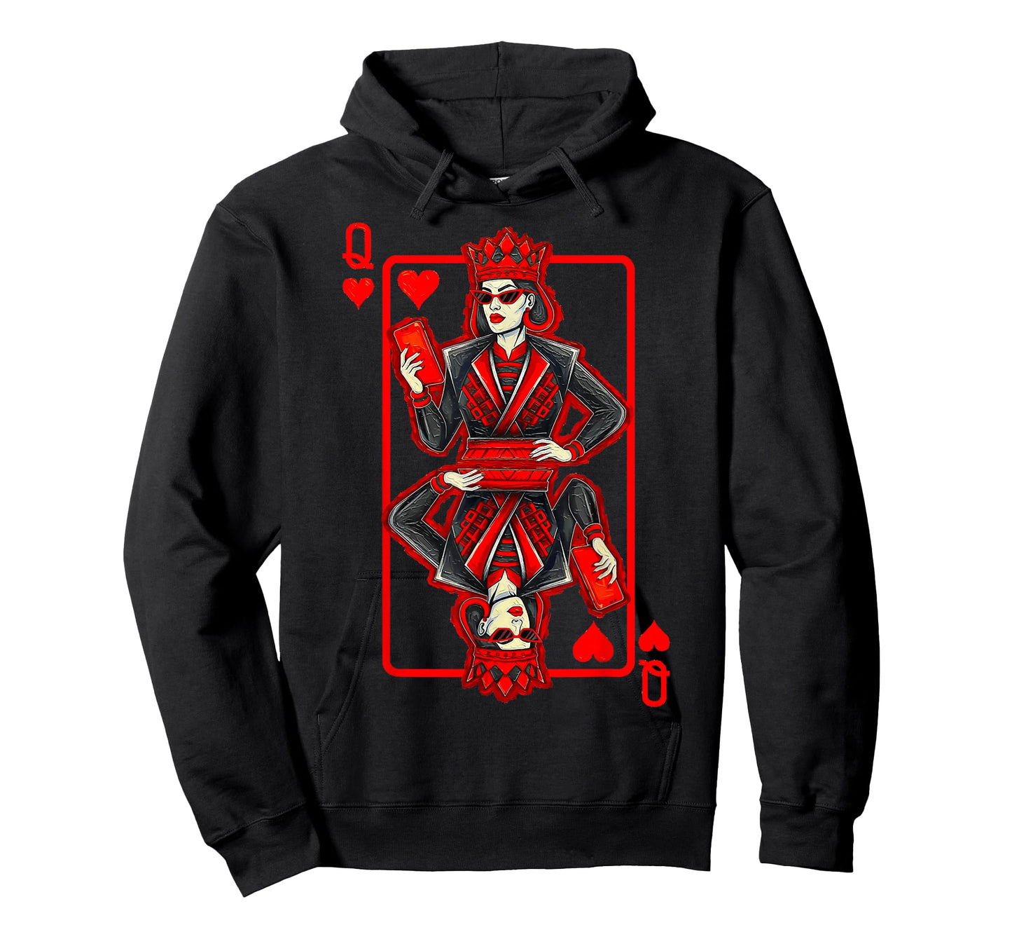 Classic Whimsical Queen of Hearts Sunglasses Playing Card T-Shirt