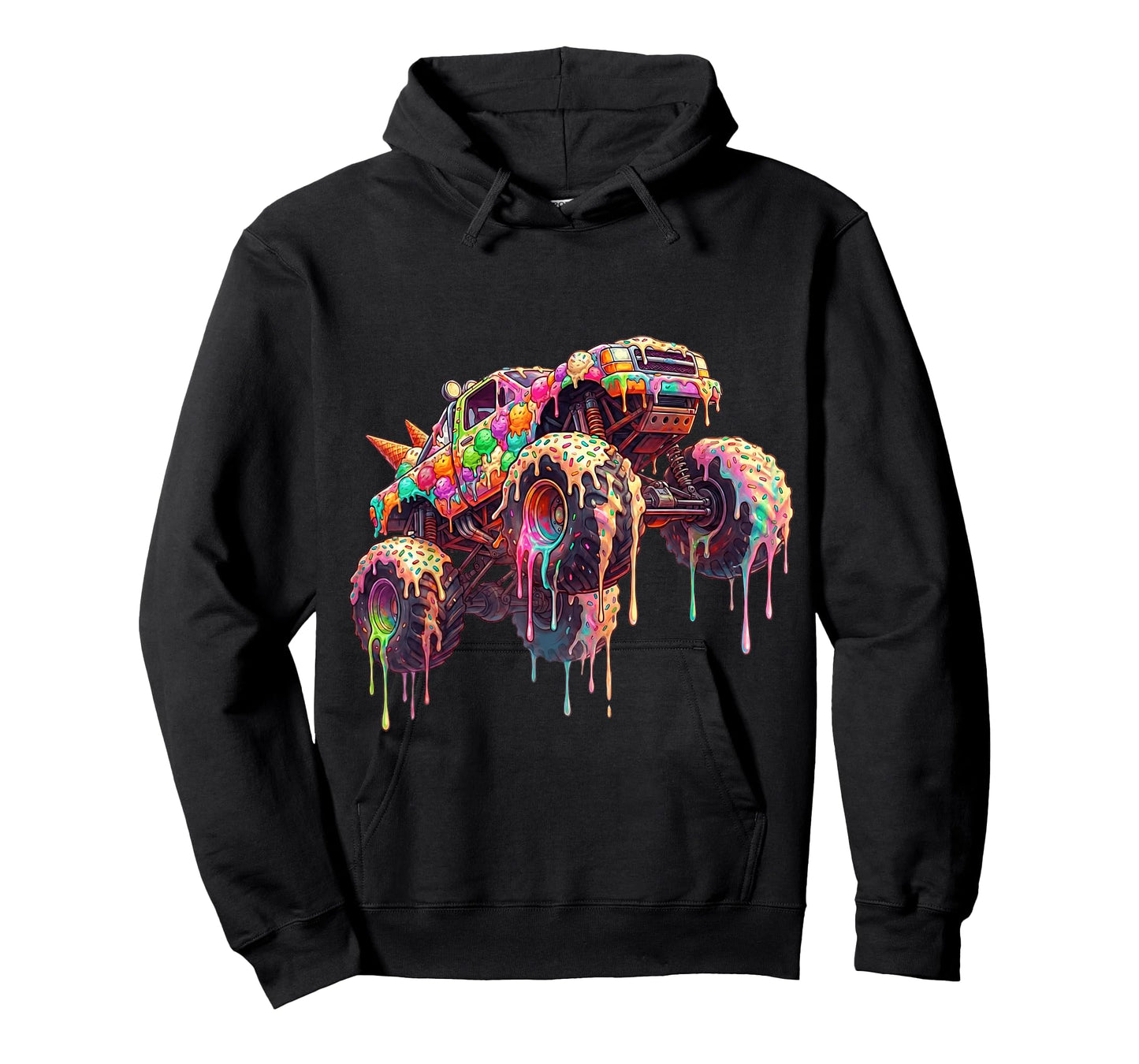 Monster Truck Ice Cream Dripping Toddler Boys Kid Youth Drip T-Shirt