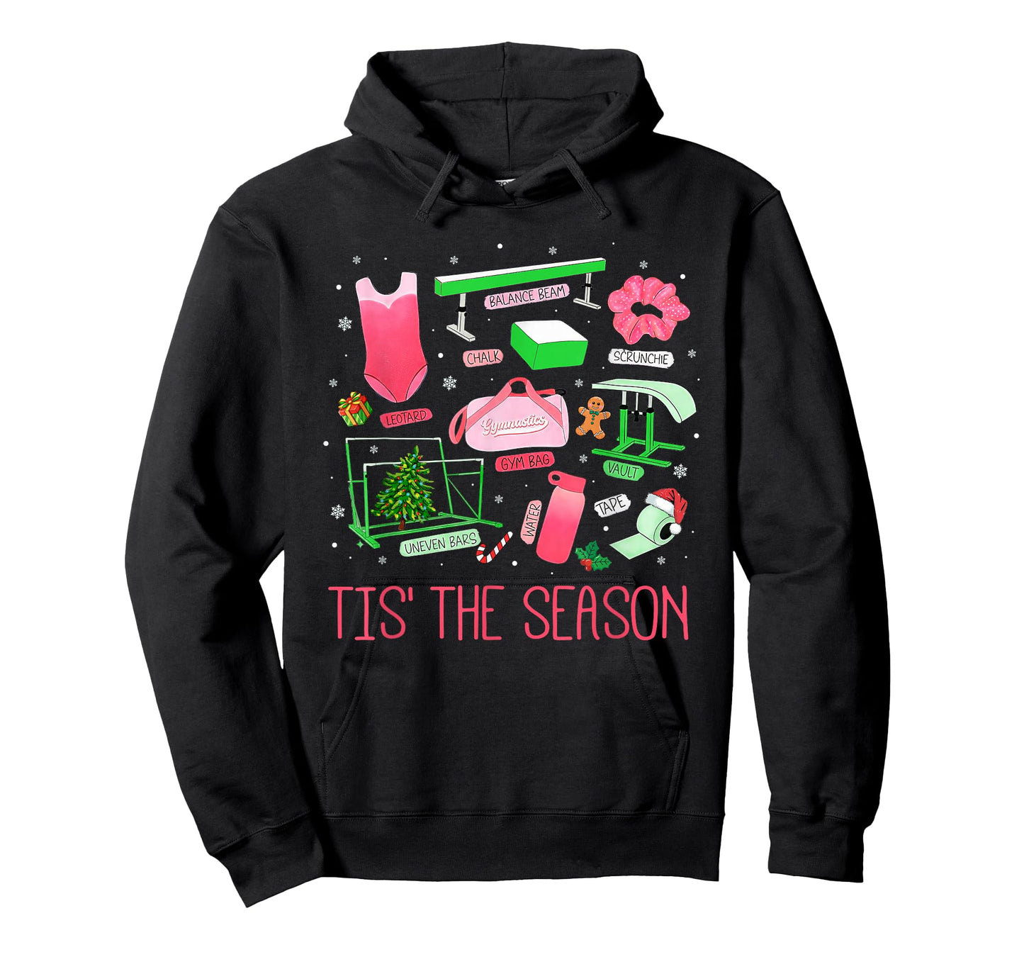 Tis The Season Gymnastics Workout Fitness Exercise Christmas T-Shirt