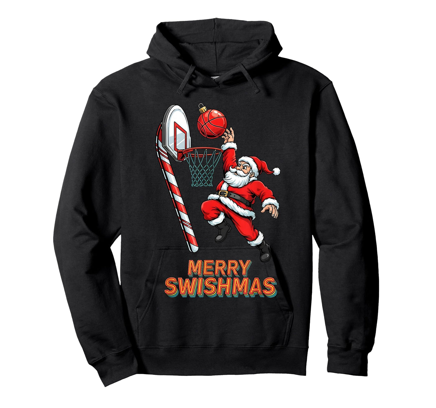 Santa Dunking Tshirt Merry Swishmas Basketball Christmas T-Shirt