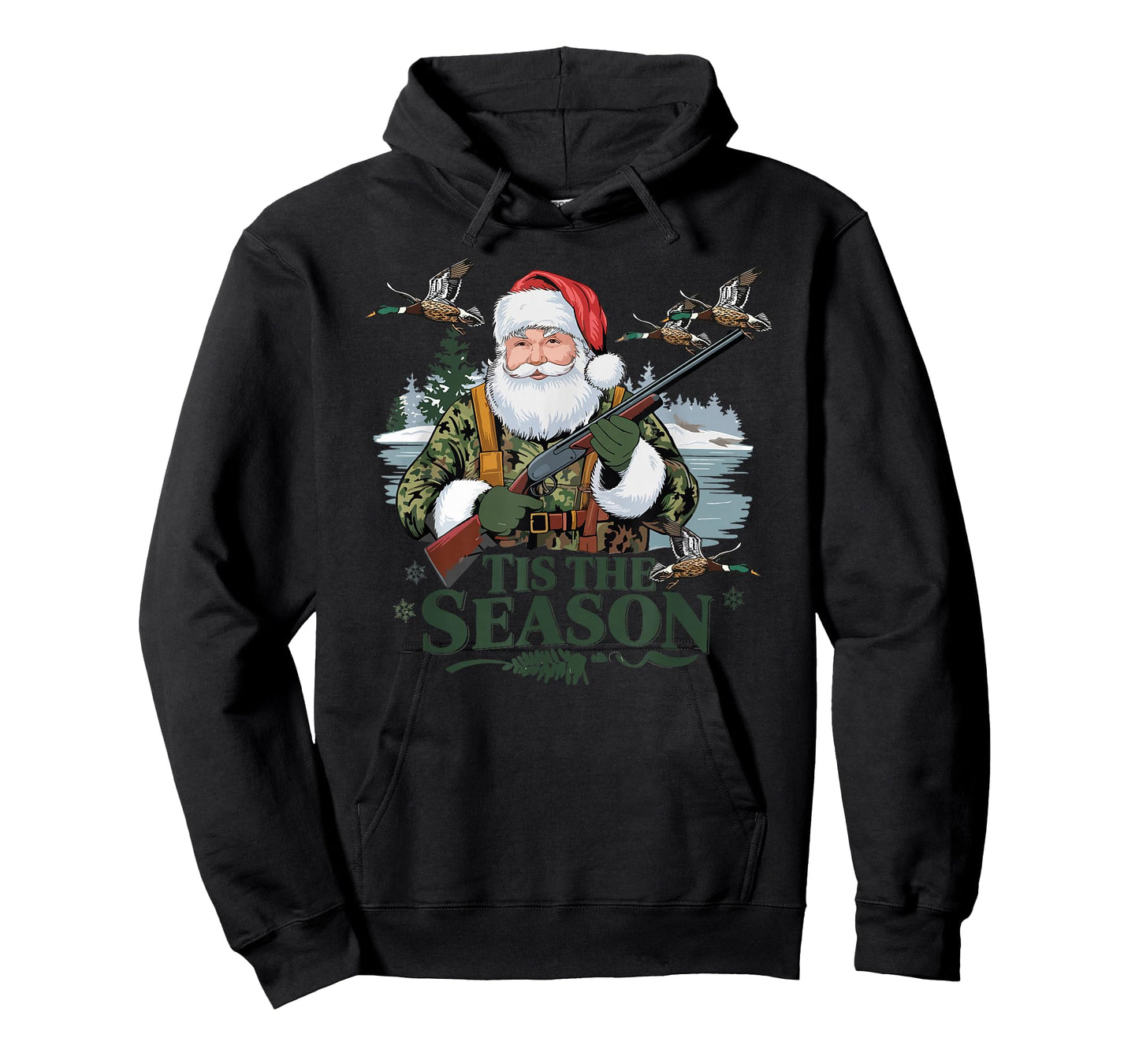 Tis The Season Santa Duck Hunting Funny Christmas Hunting T-Shirt
