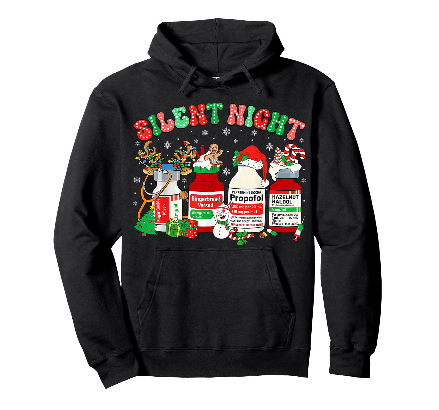 Retro Propofol Silent Night ER ED RN ICU Nurses Christmas T-Shirt