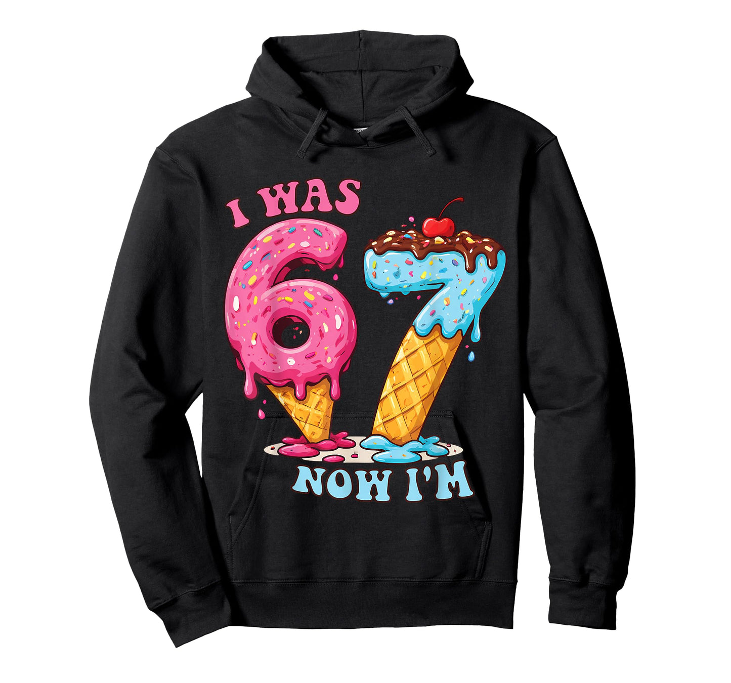 Ice Cream Donut Drip I was 6 Now Im 7th Birthday T-Shirt