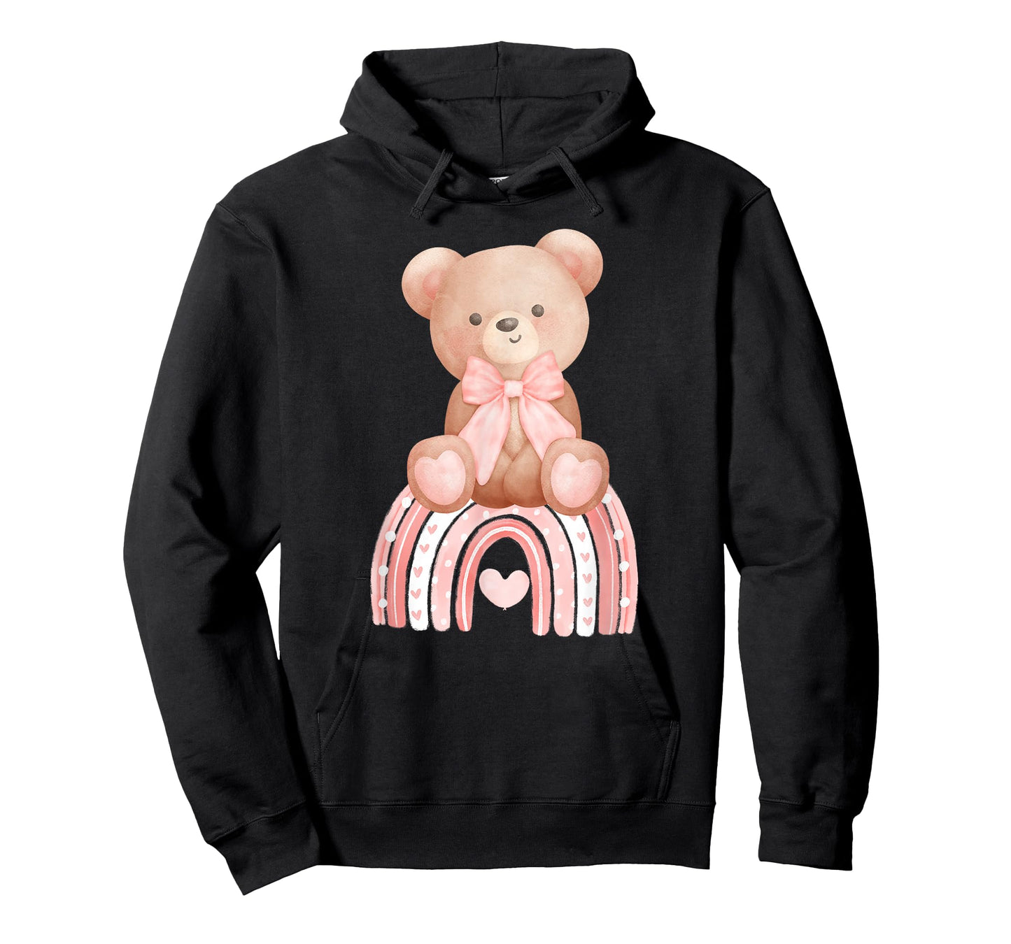 Coquette Teddy Bears Bows and Raibow Girl Baby Pink Birthday T-Shirt