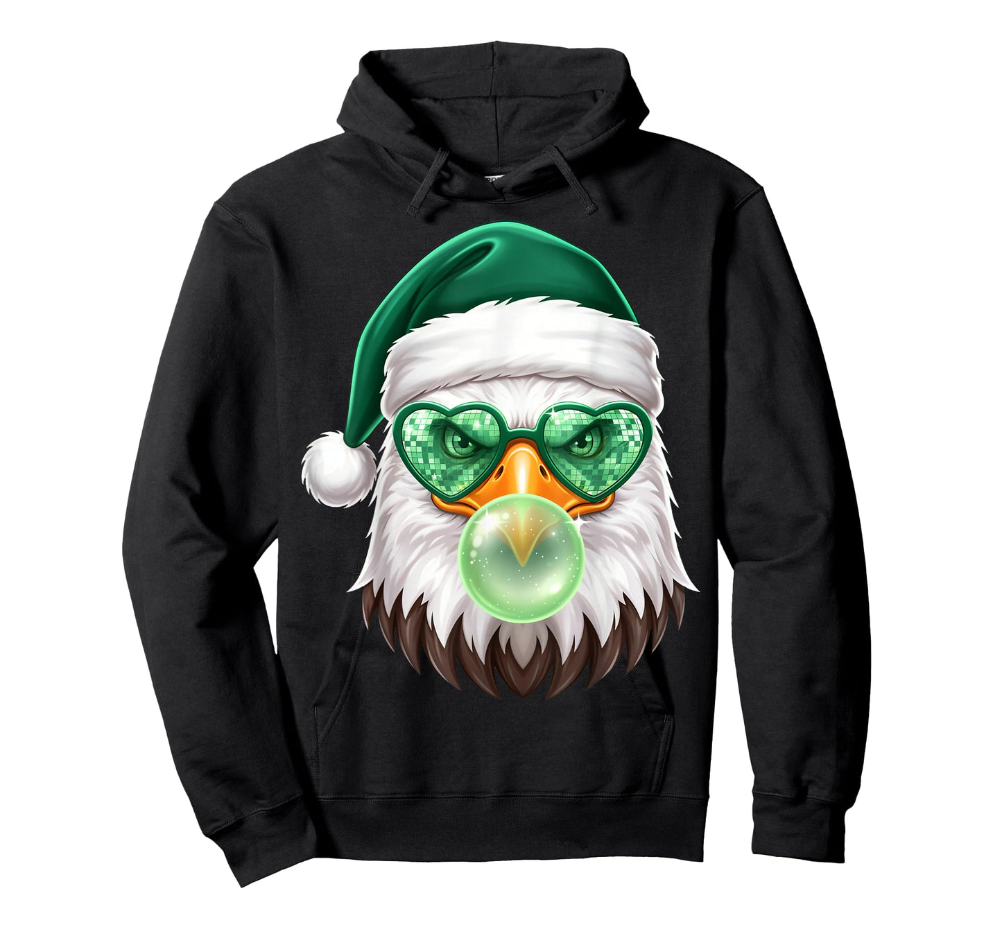 Bald Eagle Santa Heart Sunglasses Bubblegum Xmas Christmas T-Shirt