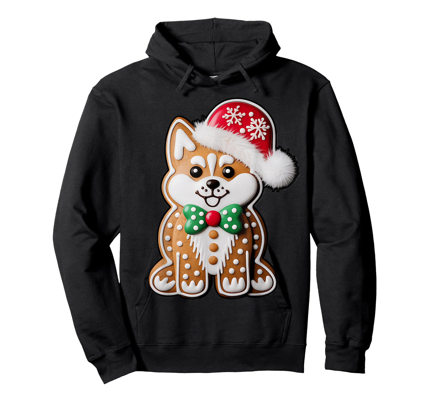 Funny Gingerbread Siberian Husky Dog Christmas Womens Mens T-Shirt