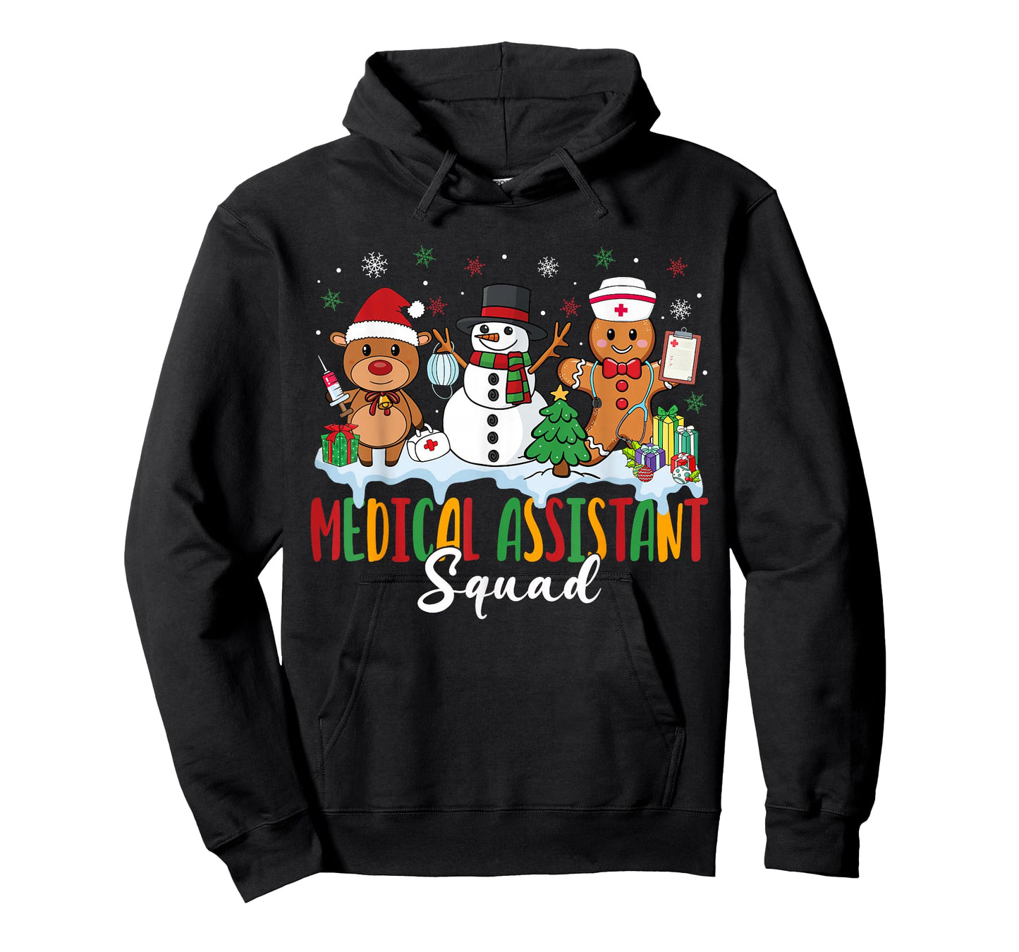 Medical Assistant Squad Reindeer Gingerbread Christmas T-Shirt
