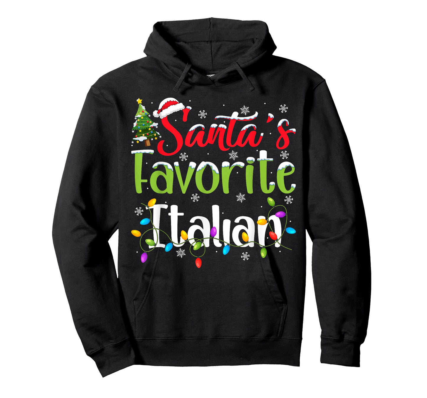 Santa Favorite Italian Christmas Lights Funny Family Xmas T-Shirt