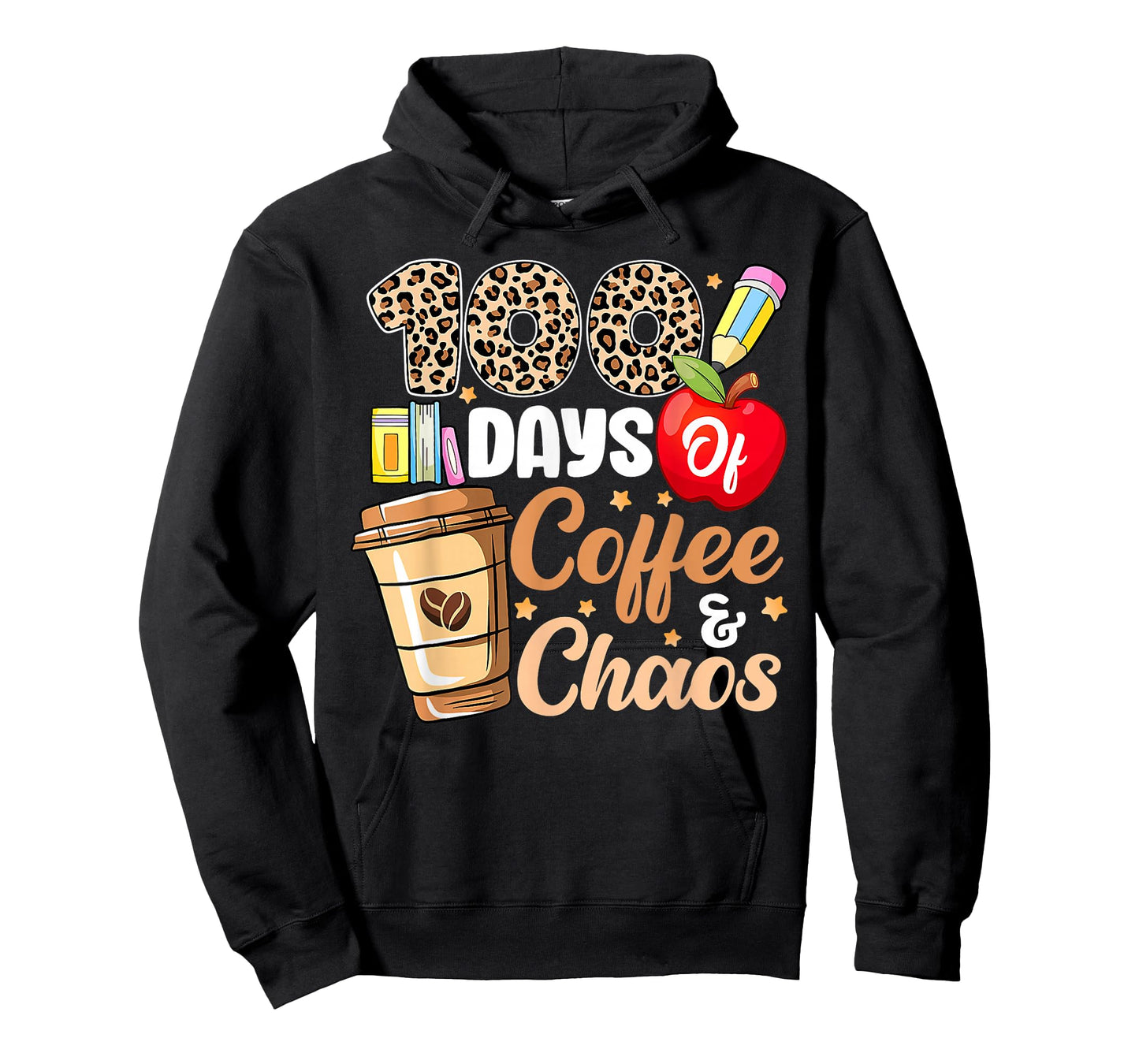 100 Days of Coffee and Chaos 100th Day of School Teachers T-Shirt