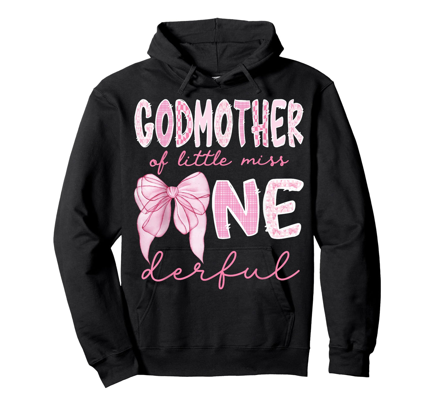 Godmother of Little Miss Onederful First Birthday Girl Bow T-Shirt