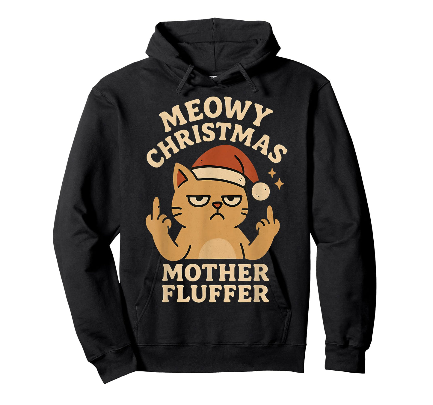Meowy Christmas Mother Fluffer Funny Rude Cat Xmas Graphic T-Shirt