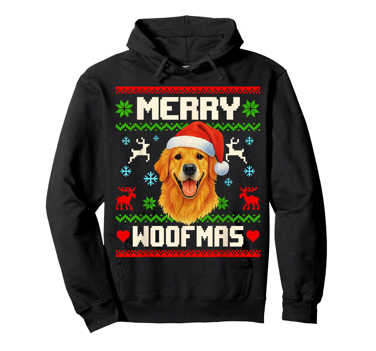 Golden Retriever Dog Christmas Ugly Sweater Dog Lover Xmas T-Shirt
