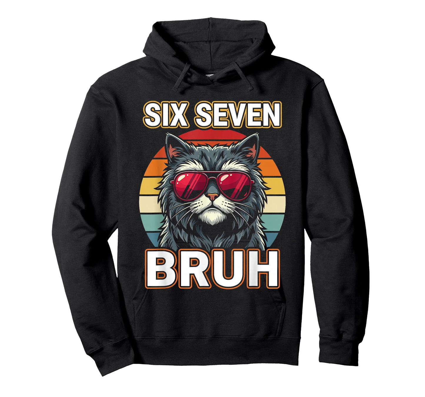 Cool Retro Six Seven Bruh Cat Sunglasses Meme 67 T-Shirt