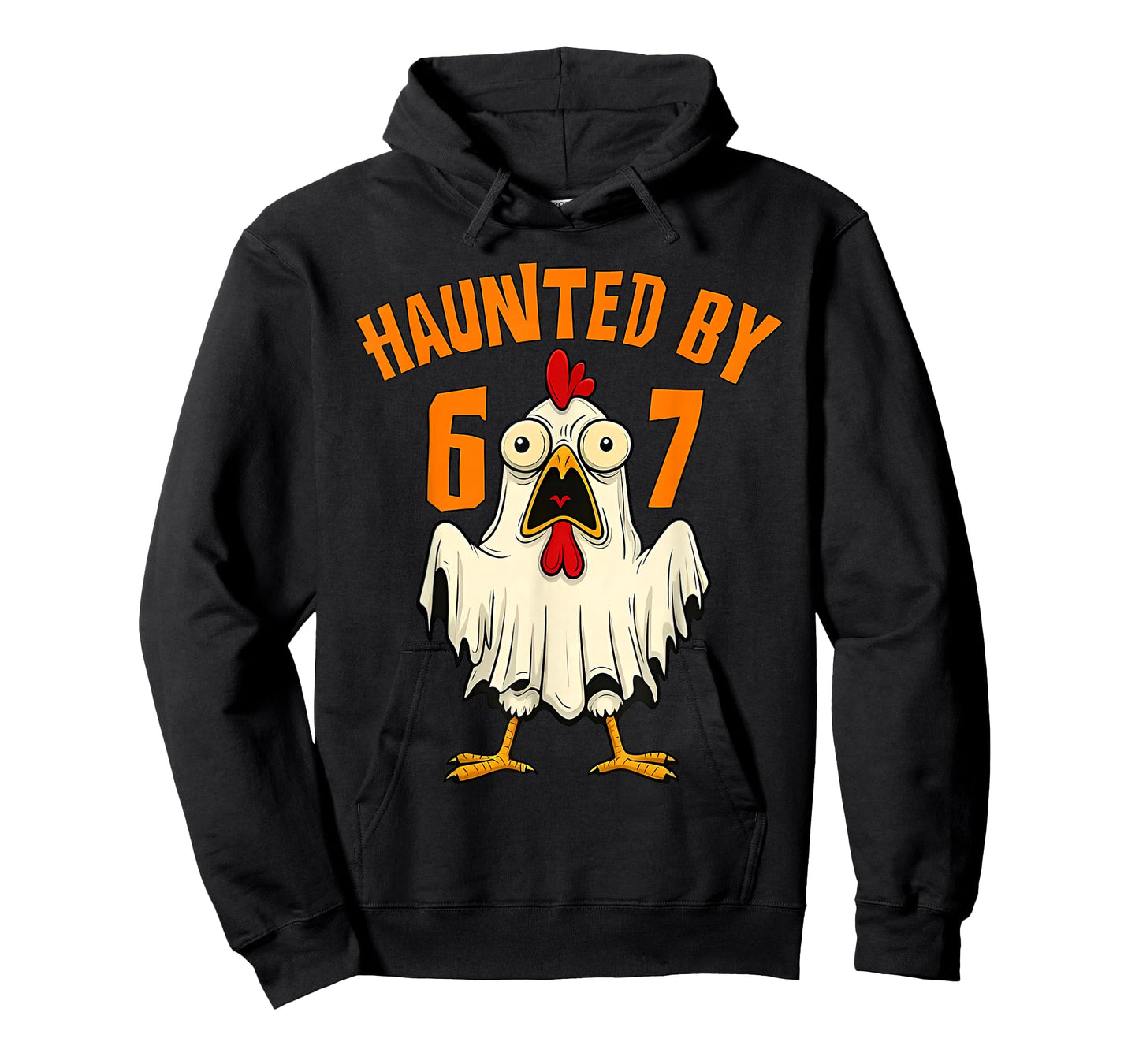 Haunted by 67 Chicken Meme Funny Halloween Boys Girls Kids T-Shirt
