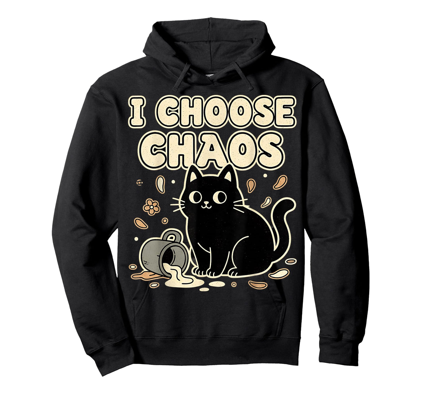 I Choose Chaos Cute Ironic Sarcastic Funny Cat Graphic T-Shirt