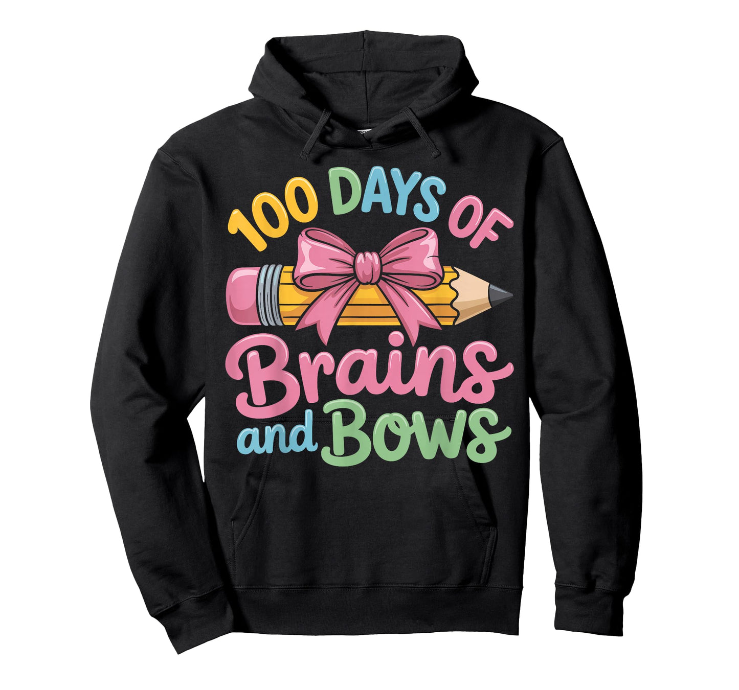 100 Days of Brains and Bows Funny 100 Days of School T-Shirt