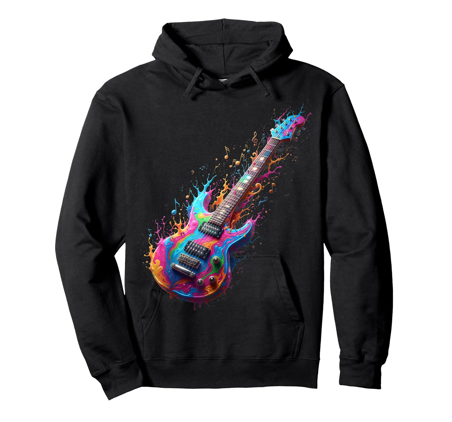 Colorful Guitar Art Music Notes Splash Tee for Guitarists T-Shirt