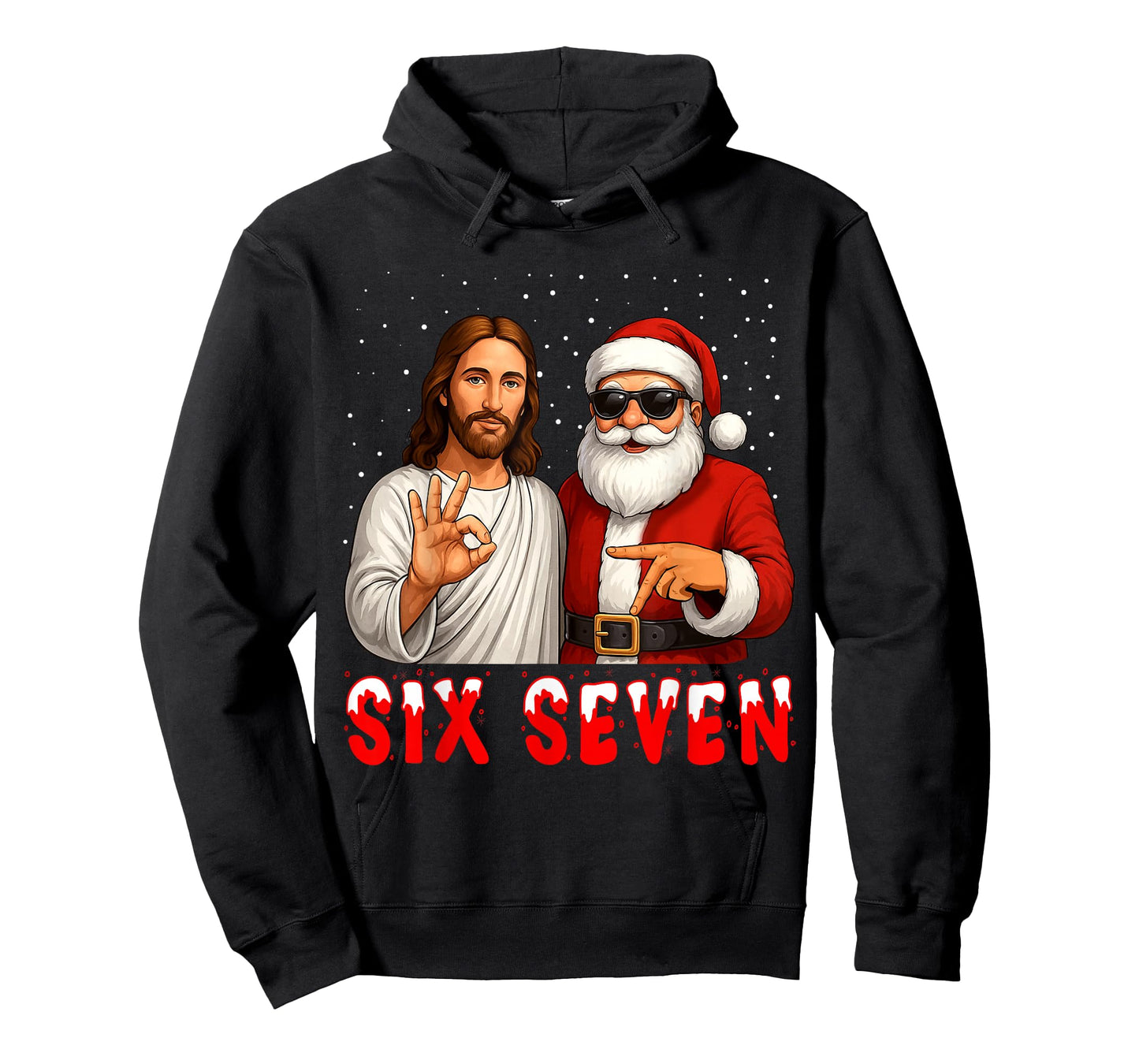 67 Meme Santa Six Seven Jesus Christmas Christian 6 7 Slang T-Shirt