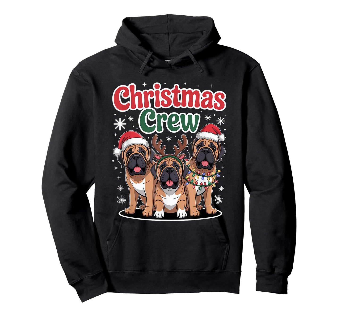 Christmas Crew Xmas Puppy Funny Christmas English Mastiff T-Shirt