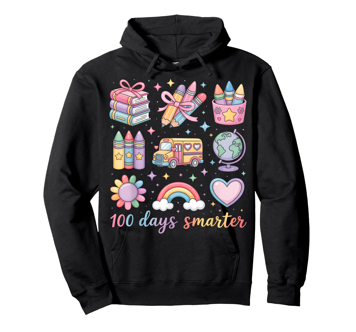 100 Days Smarter Cute School Rainbow Coquette Bow Girl Women T-Shirt