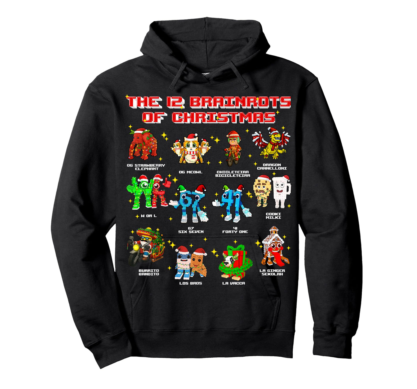 The 12 Brainrots of Christmas Funny Brainrot for Kids Teens T-Shirt