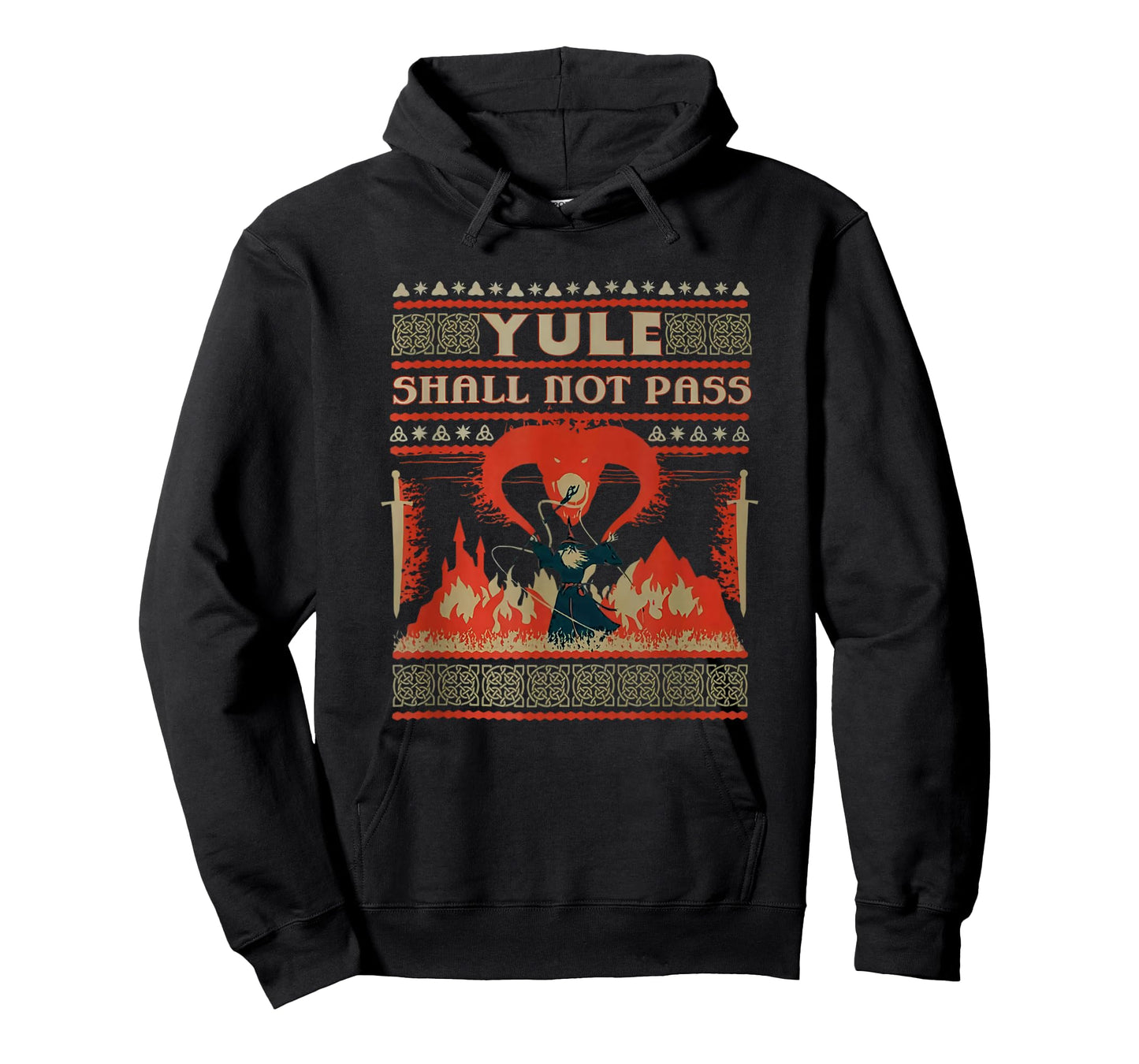 Yule Shall not Pass Fantasy Wizard Holiday Pun T-Shirt