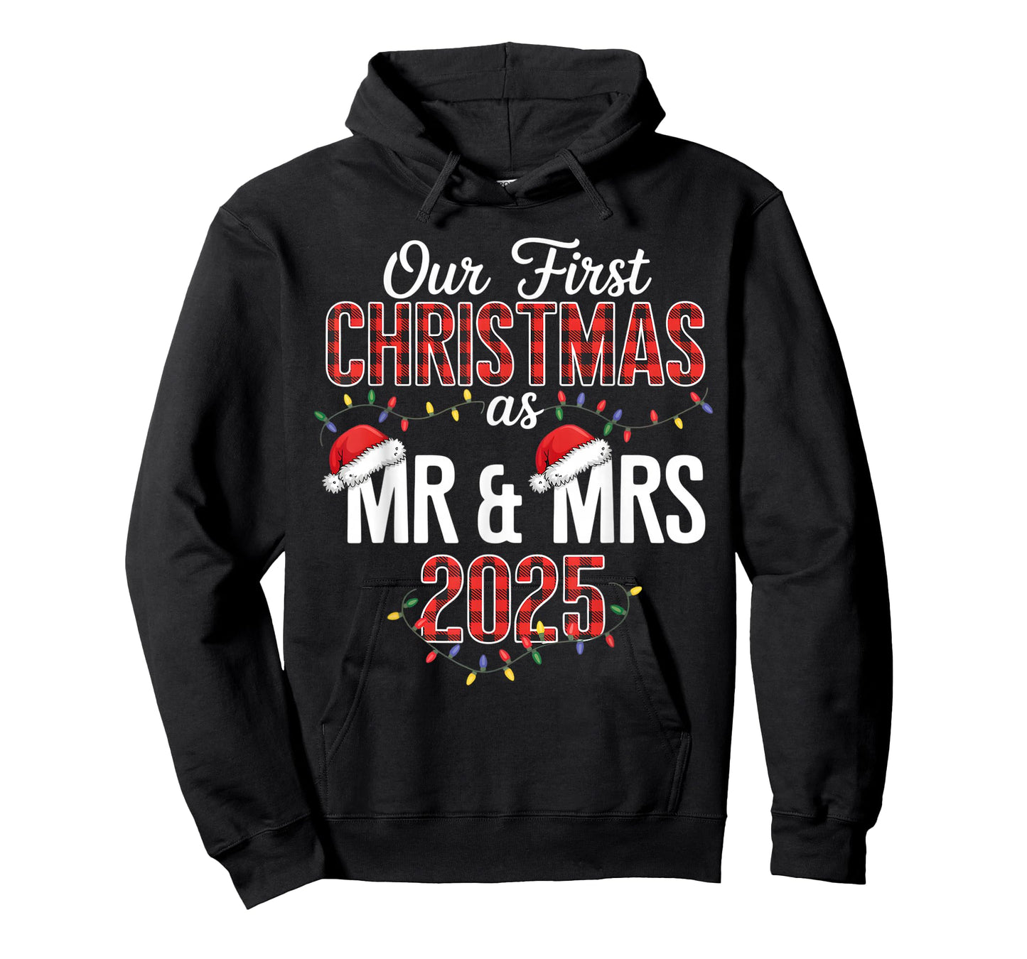Our First Christmas As Mr & Mrs 2025 Couple Pajamas Matching T-Shirt