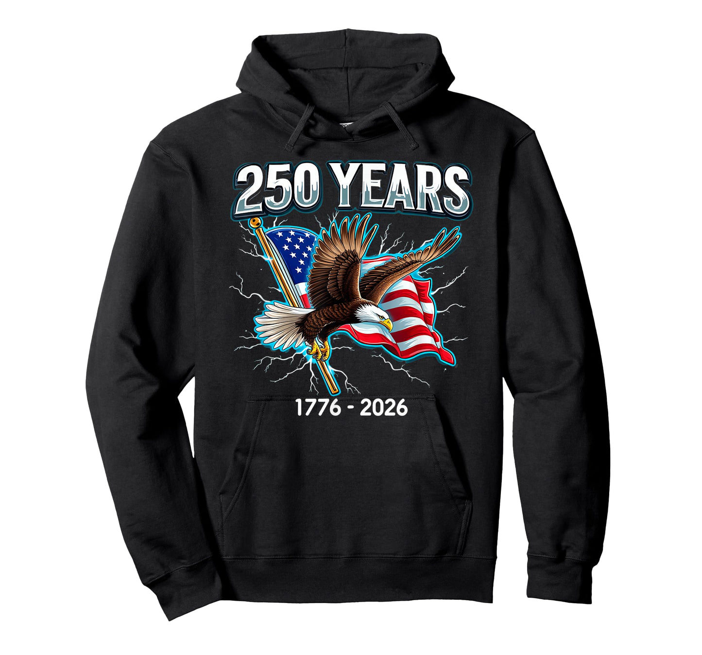 250 Years 1776-2026 American Flag Pride Eagle T-Shirt