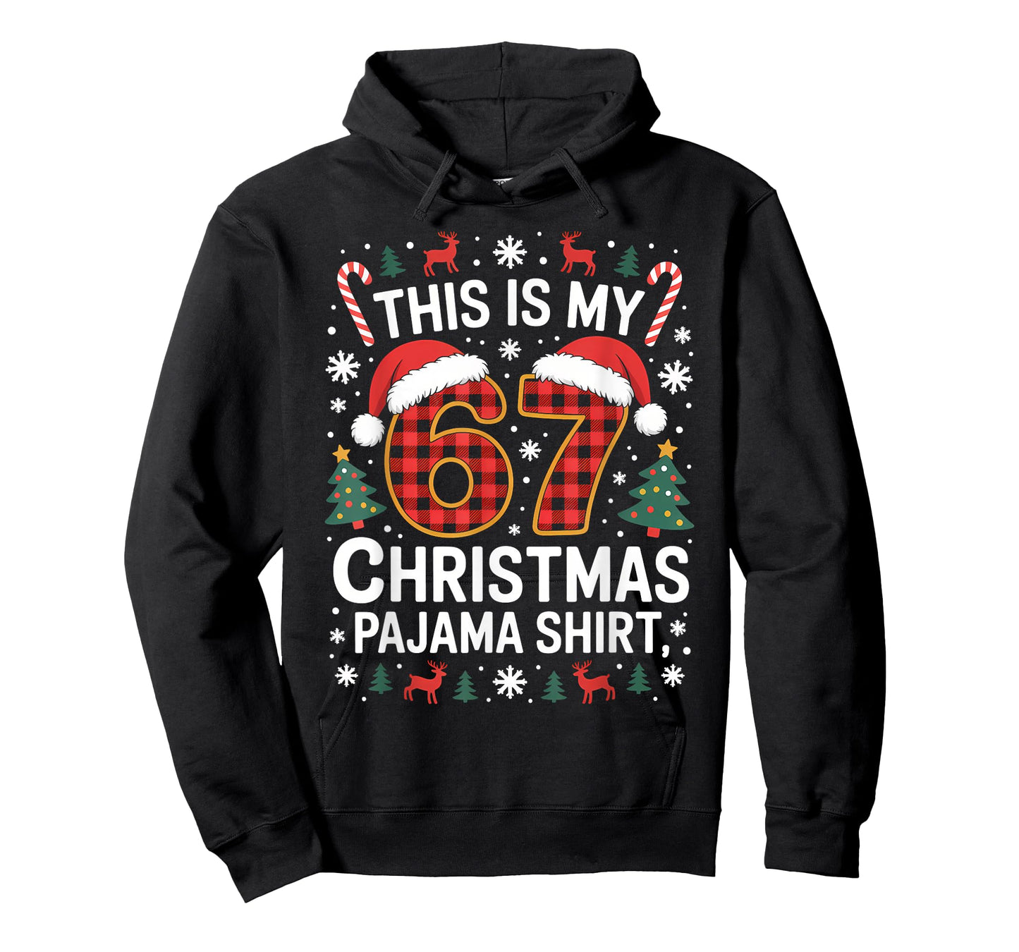 67 Christmas Pajama Shirt Funny Six Seven Meme Brainrot T-Shirt