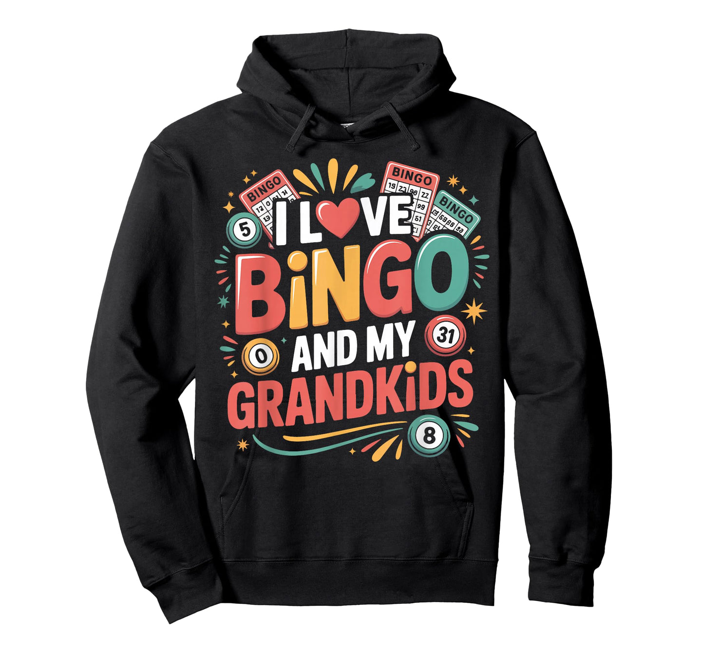 Bingo Player Grandma Grandpa I Love Bingo and My Grandkids T-Shirt