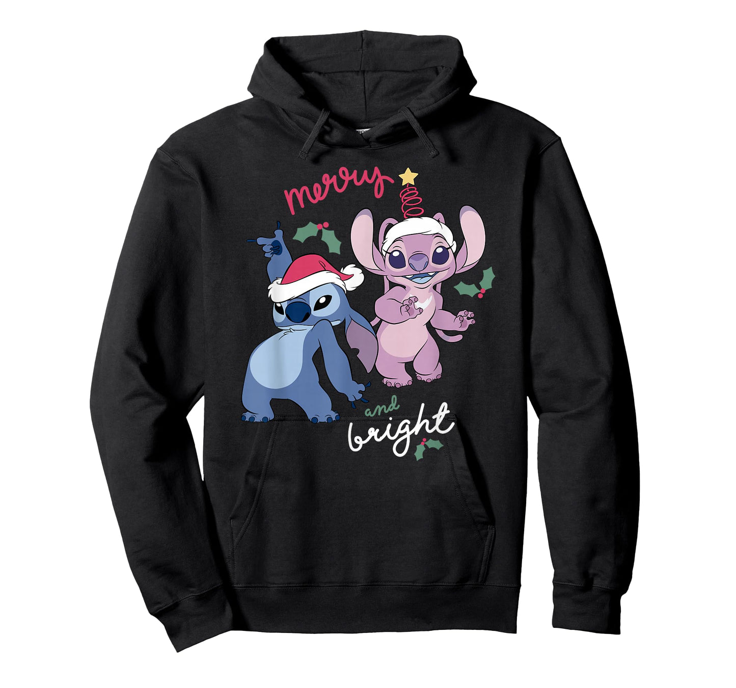 Disney Lilo & Stitch Christmas Merry & Bright Stitch & Angel T-Shirt
