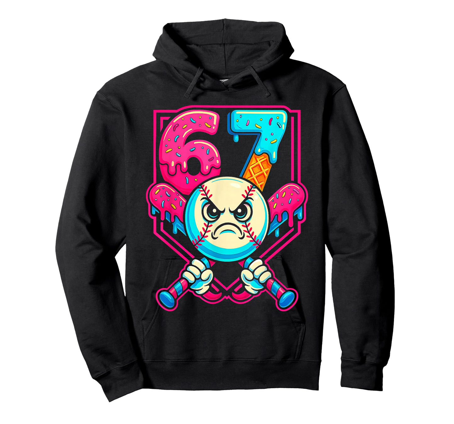 Baseball Ice Cream Drip Number 67 Six Seven Meme 67 T-Shirt
