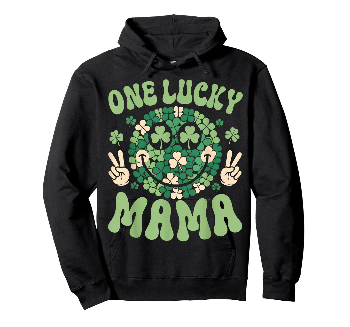 St Patricks Day Family Matching Groovy Retro One Lucky Mama T-Shirt