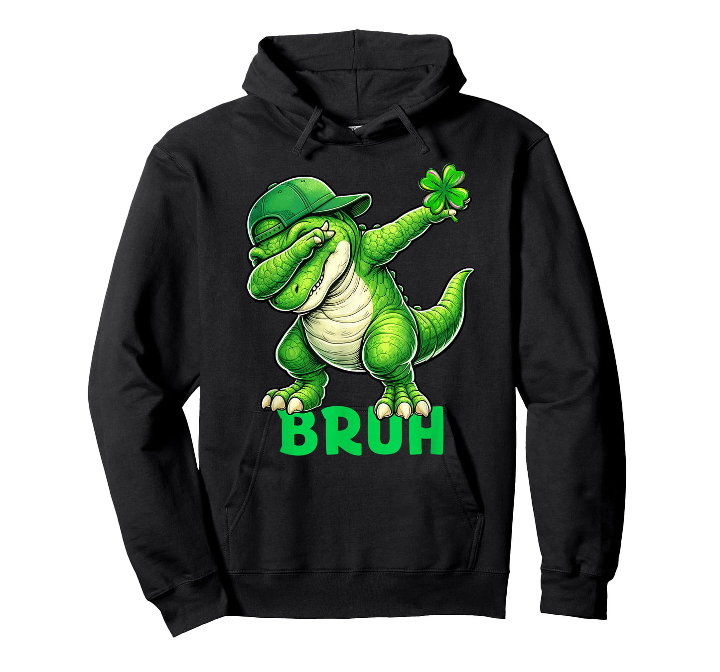 Bruh Dab Dinosaur Clovers Funny Kids Boys Men St Patrick Day T-Shirt