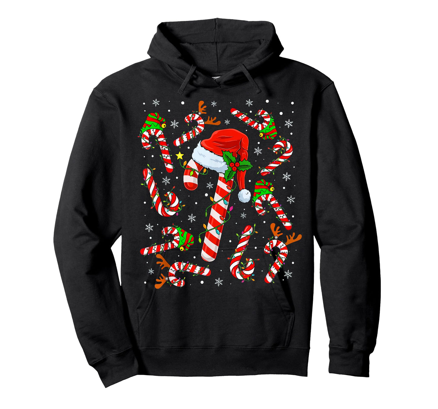 Christmas Candy Cane Santa Xmas Kids Toddler Youth Women Men T-Shirt