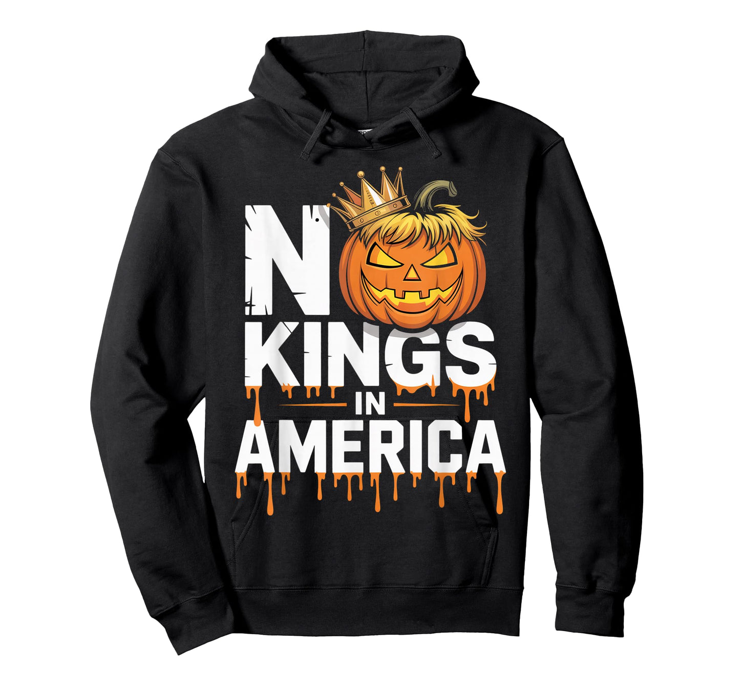 Funny No Kings Halloween 2025 Distressed USA Flag T-Shirt