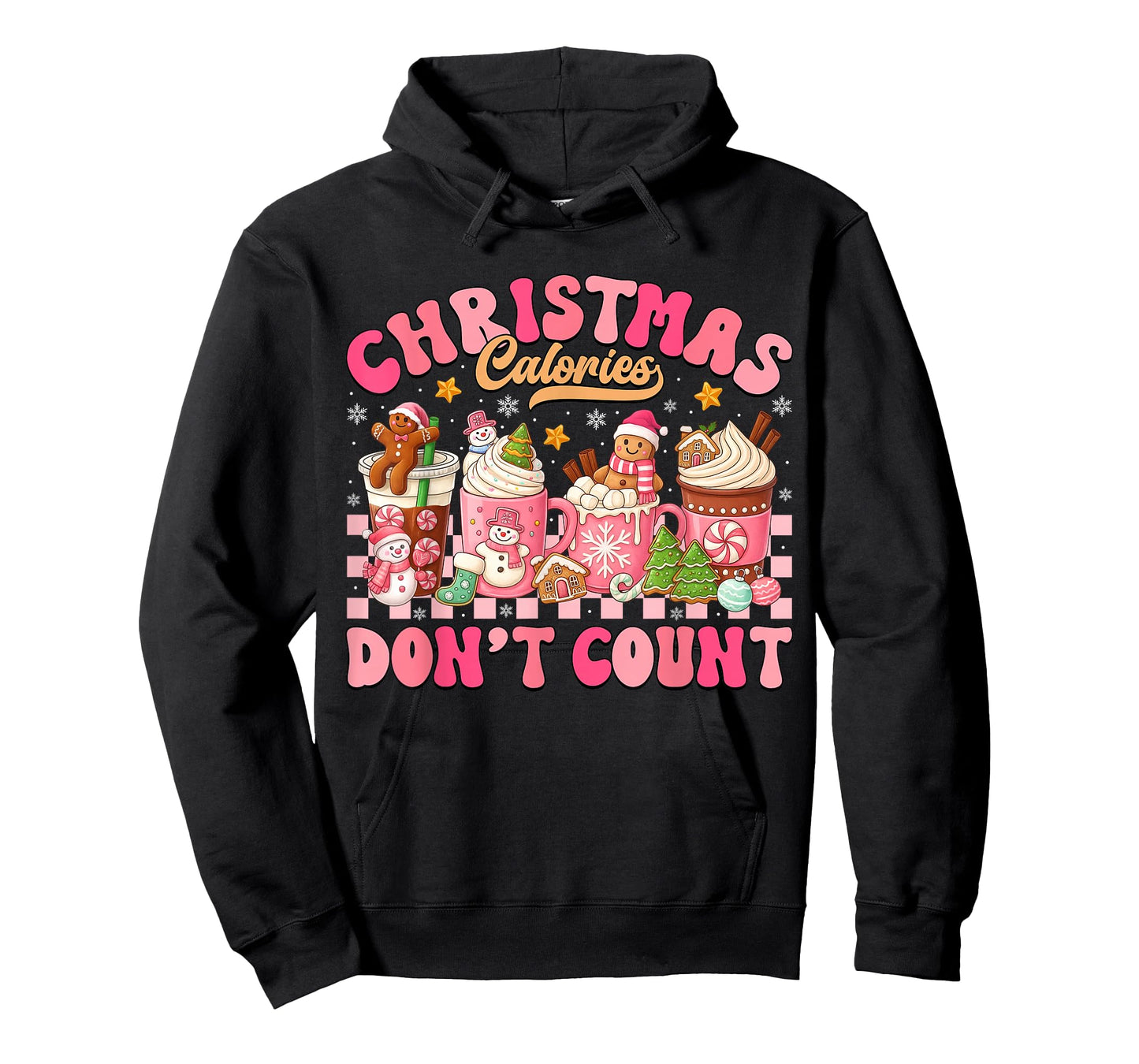 Christmas Calories Don't Count Pink Xmas Coffee Gingerbread T-Shirt