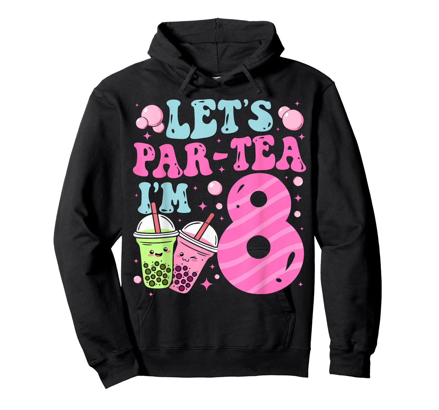 Let's Par-Tea I'm 8 Years Old 8th Birthday Bubble Boba Tea T-Shirt