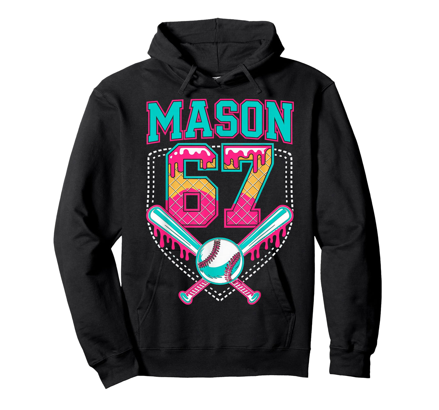 Trendy Mason 67 Mem Ice Cream Drip Baseball Birthday Costume T-Shirt
