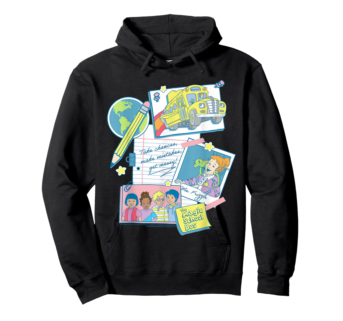 The Magic School Bus Classroom Items Collage Retro Cartoon T-Shirt