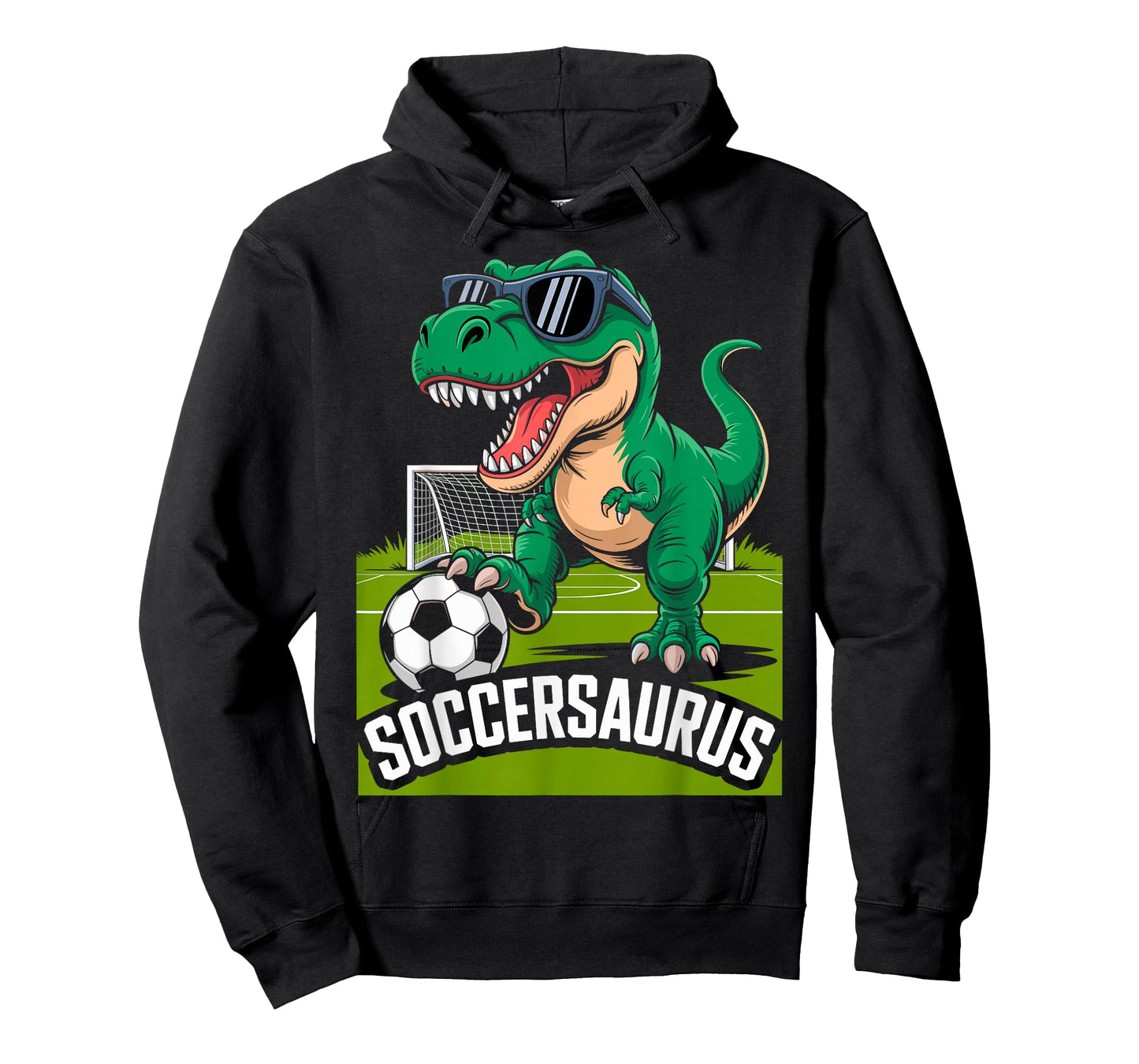 Soccersaurus Dinosaur T-Rex Soccer Goalie Player Fan Tee T-Shirt
