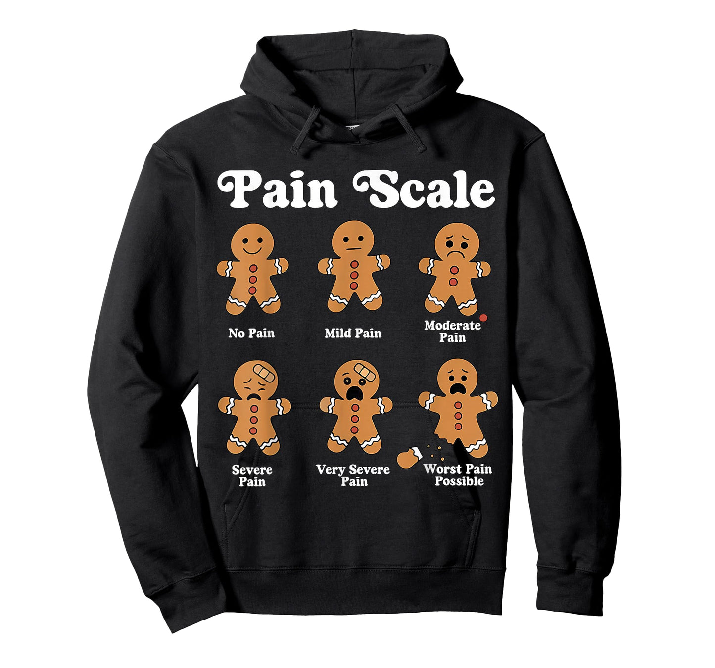 Pain Scale Funny Gingerbread Christmas Nurse Pain Assessment T-Shirt