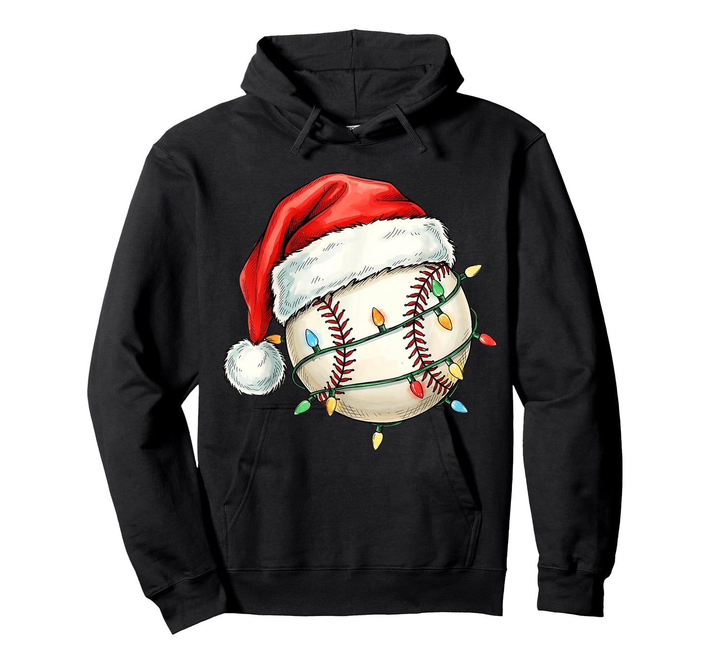 Baseball Christmas Shirt Funny Santa Hat Sport Men Kids T-Shirt