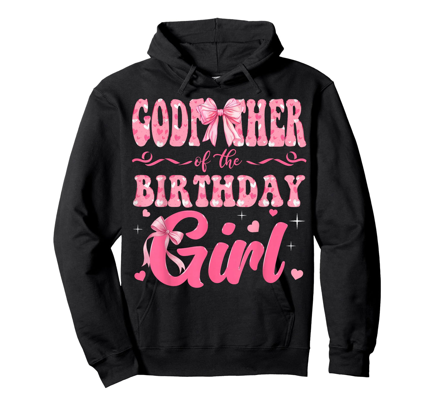 Godfather of The Birthday Girl Family Pink Coquette Bow T-Shirt