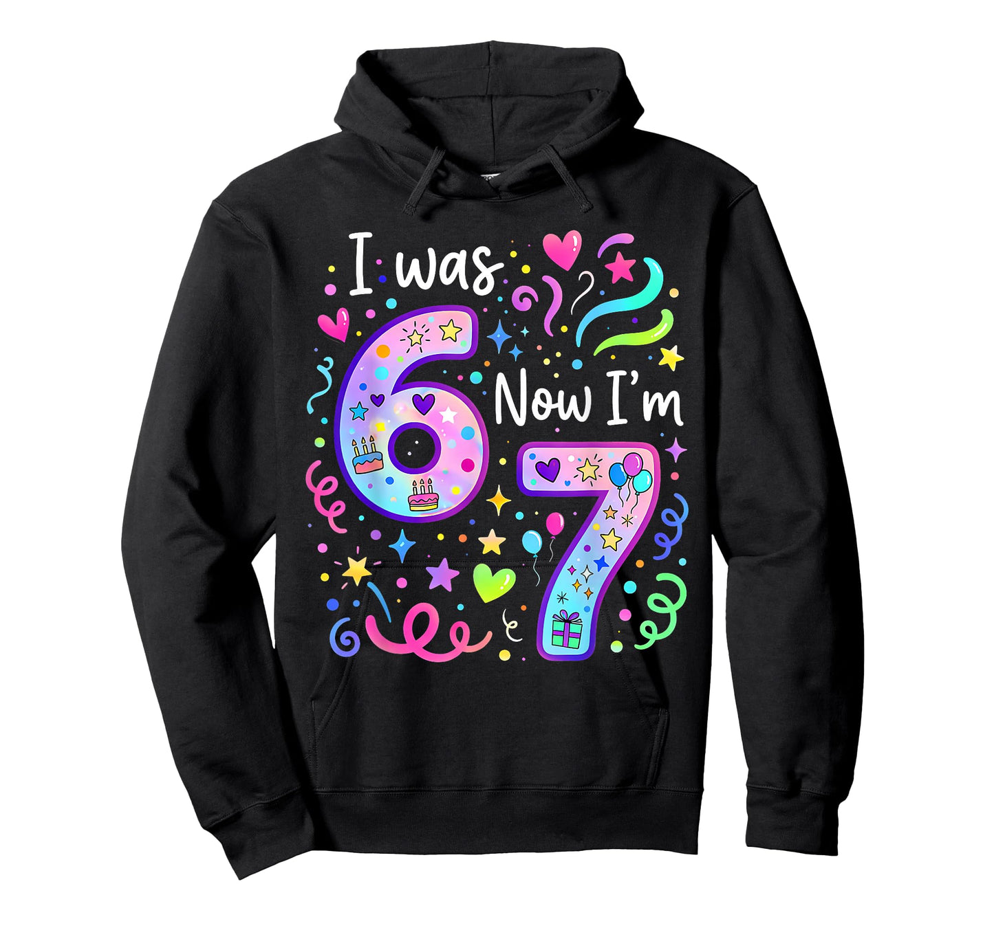 7th Birthday Girl I was 6 Now I'm 7 Years Old Girls Birthday T-Shirt