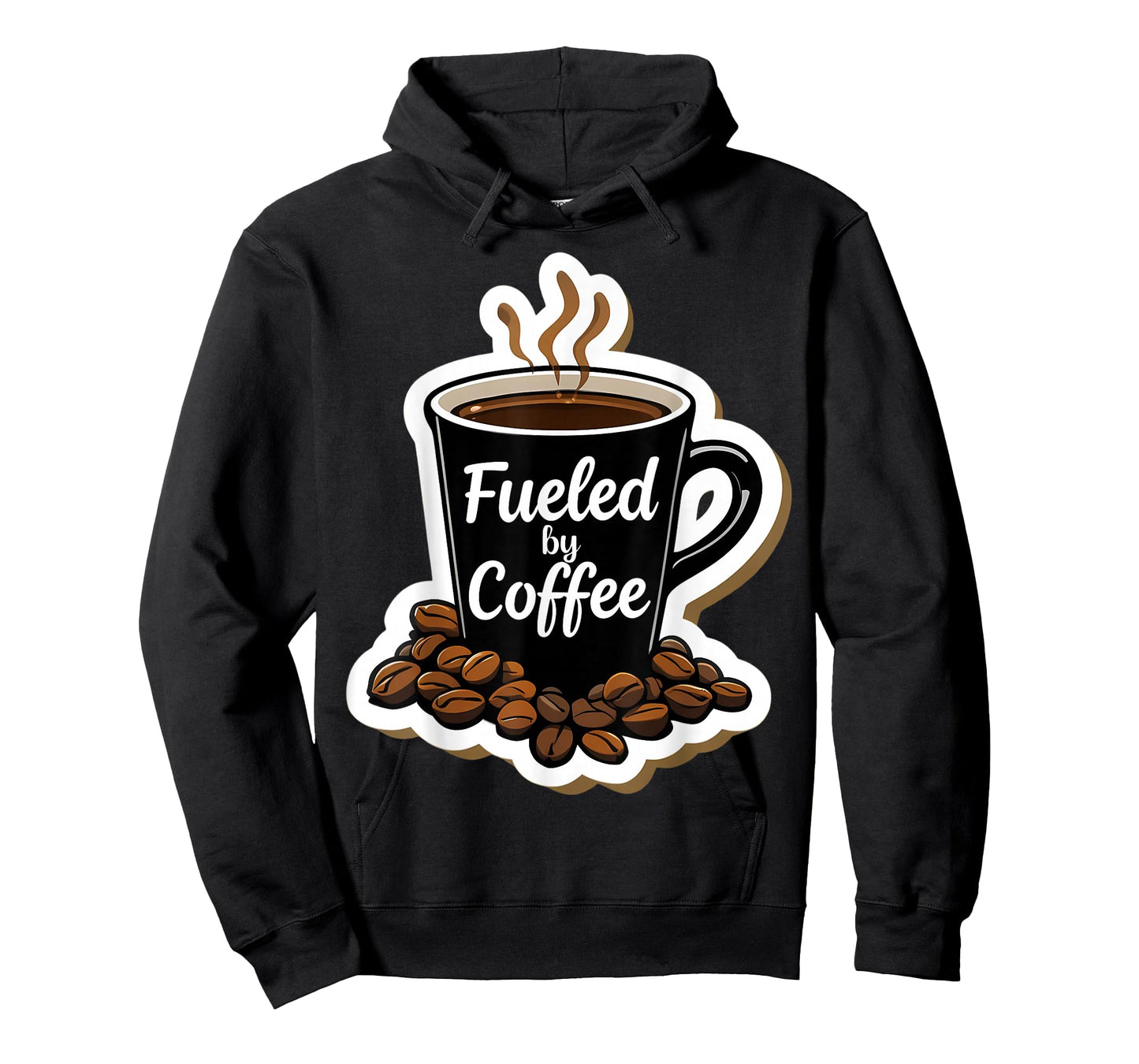 Fueled by Coffee Lover Beans Cup Caffeine Quote Saying Joke T-Shirt