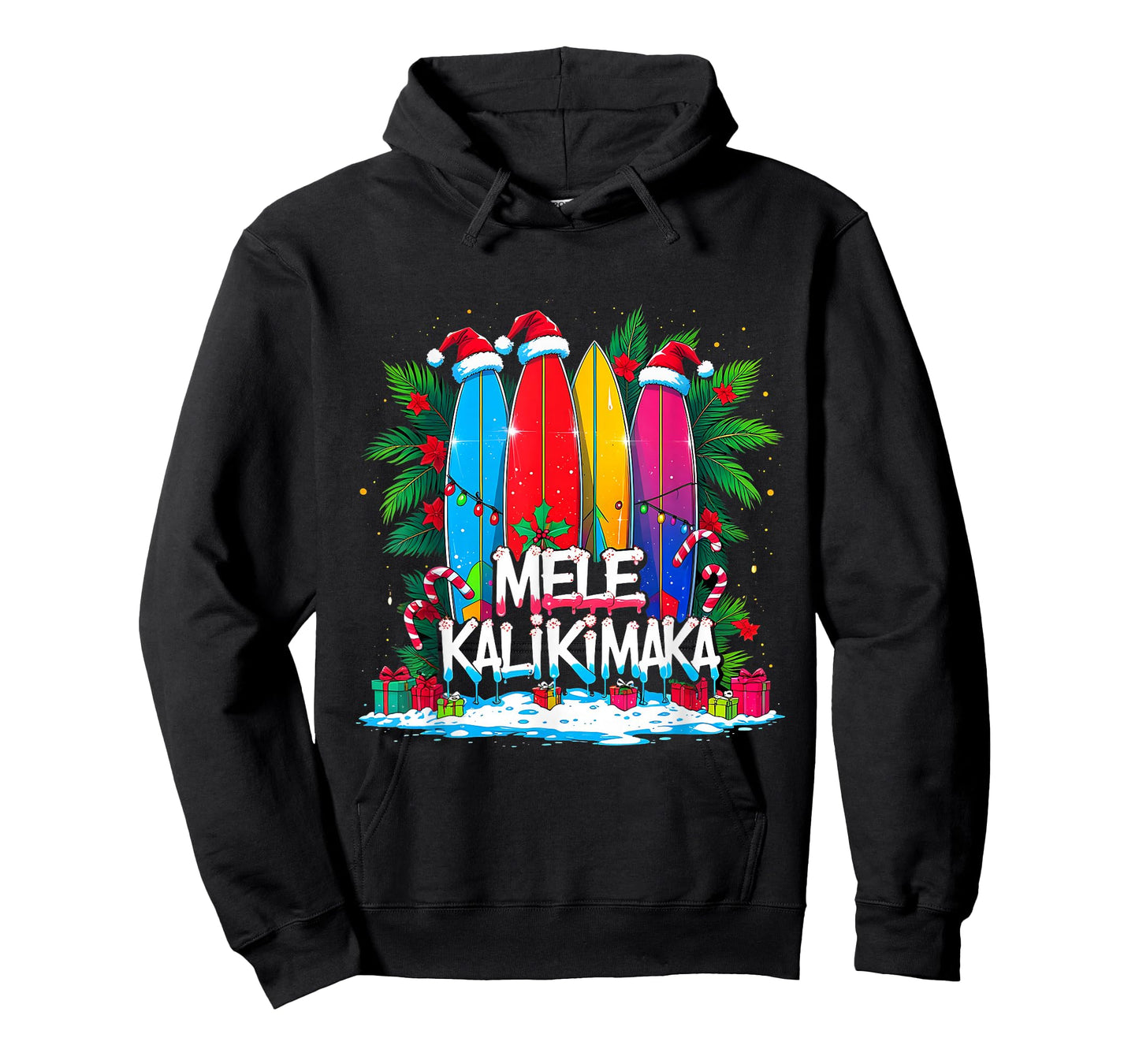Mele Kalikimaka Surfboard Christmas Vibes T-Shirt